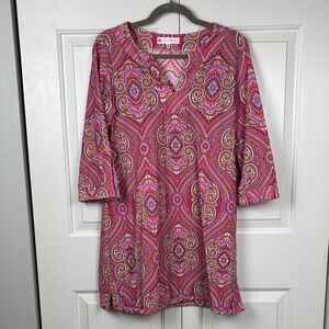 Jude Connally Vibrant Paisley Tunic Dress - Size M